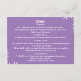 ​Amethyst & White Botanical Enclosure Card Begleitkarte