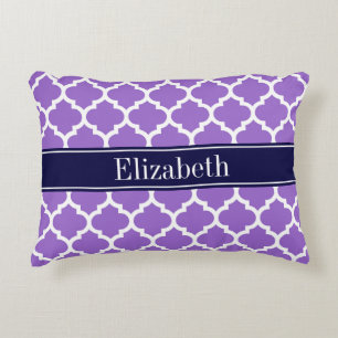 Amethyst Wht Marokkanisch #5 Navy Blau Name Monogr Zierkissen