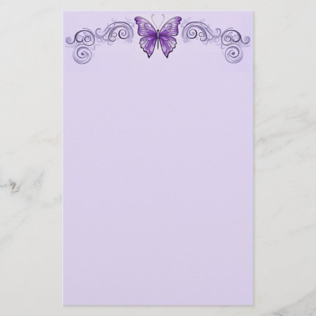 Amethyst Wings Stationery Briefpapier (Vorderseite)