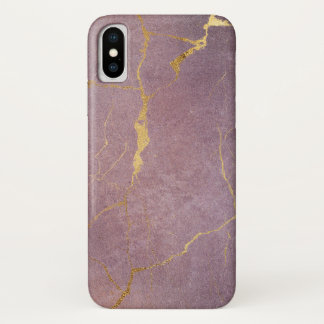 Améthyste violet avec Gold Marbl iPhone / coque ip