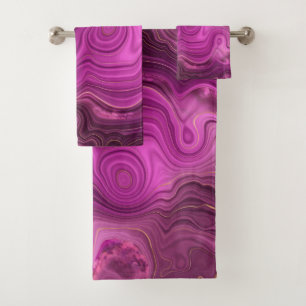 Améthyste Violet Et Agate Abstrait Or