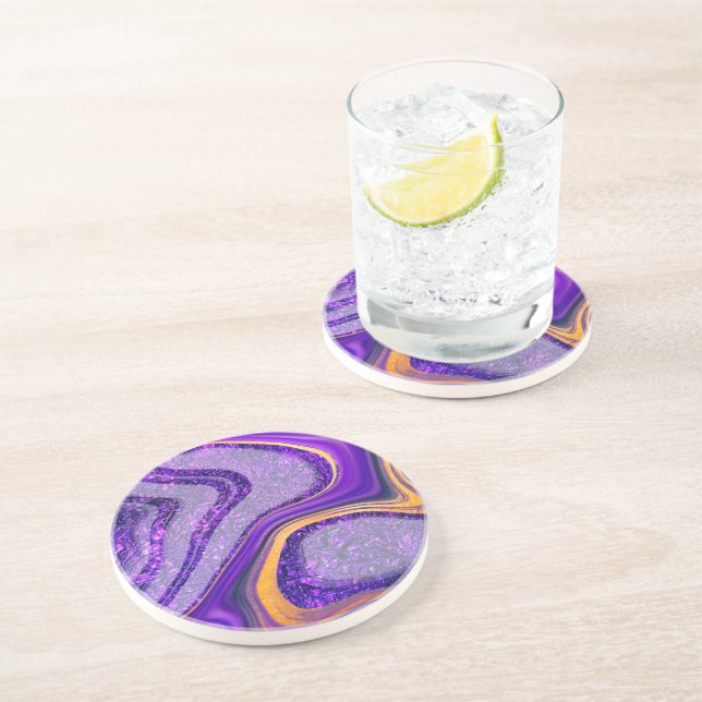 Amethystwellen Getränkeuntersetzer (Seite)