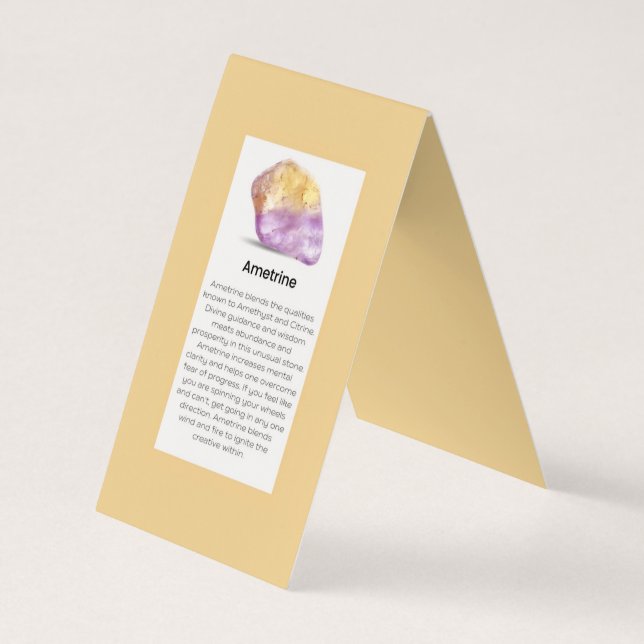 Ametrine Crystal Meaning Juwelier Display Visitenkarten (Rückseite)