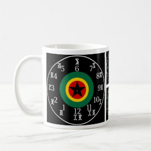Amharische Nummern & Zeit Äthiopische Schwarze St Kaffeetasse