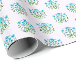 Amherst Blumenprint auf Lavendel Geschenkpapier