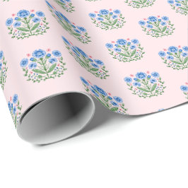 Amherst Blumenprint auf Rosa Geschenkpapier