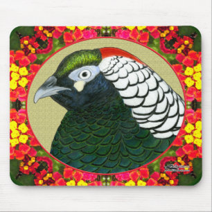 Amherst-Fasan und Blumen Mousepad