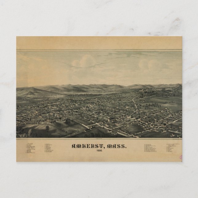 Amherst, Massachusetts (1886) Postkarte (Vorderseite)