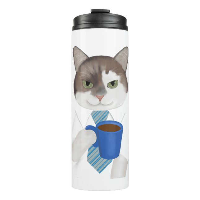 Ami der Office-Katzenkatze Wärmer Thermosbecher (Vorderseite)