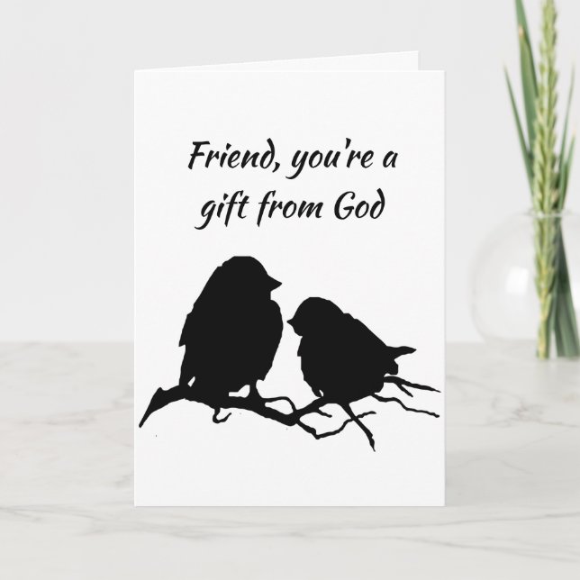 Ami Dieu merci pour vous mignons oiseaux Anniversa (Devant)