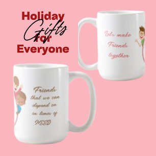 Ami garçon fille Clipart Design Mug