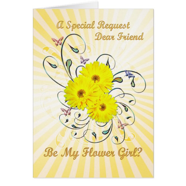 Ami, invitation fleurie, fleurs jaunes (Devant)