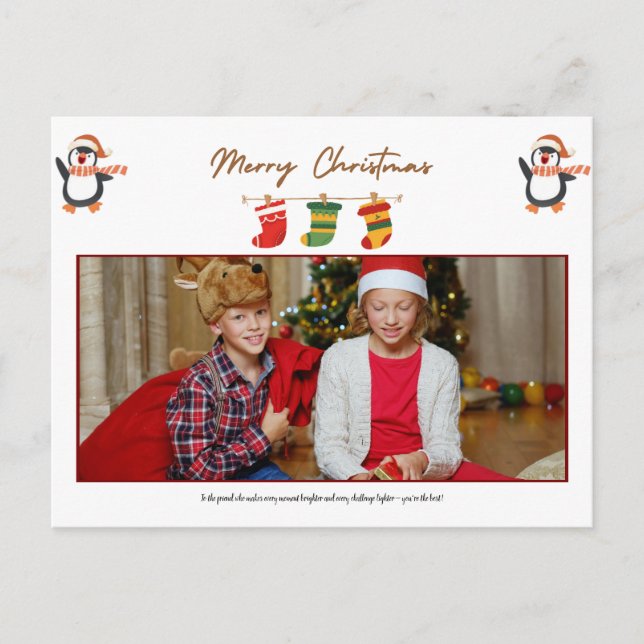 AMI PERSONNALISÉ PHOTO CHRISTMAS CARTE POST (Devant)