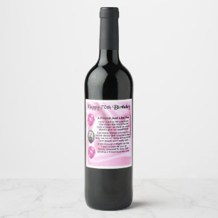 Ami Poem Étiquette bouteille de vin - 70e annivers