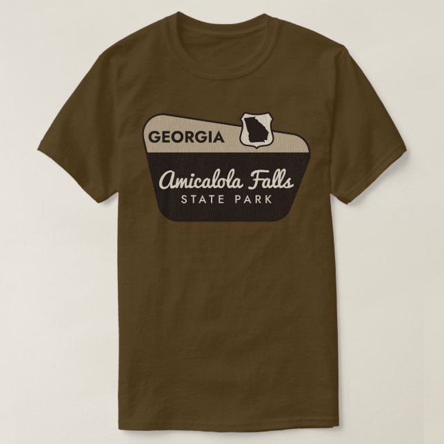 Amicalola Falls Staat Park Georgia Willkommenszeic T-Shirt (Design vorne)