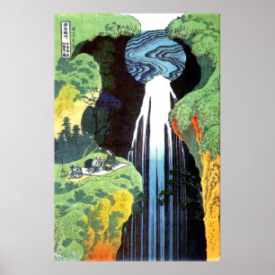 Amida Wasserfall auf der Kisokaido Straße Poster