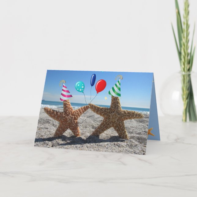 Amidon De Sucre Sur La Plage - Carte D'Anniversair (Devant)