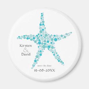 Amidon Turquoise Aqua Sauvons la date Favor Magnet