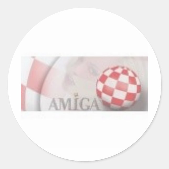 Amiga Retro Runder Aufkleber (Vorderseite)