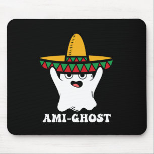 Amighost Spooky Halloween Ghost Mexican Sombrero A Mousepad
