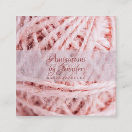 Amigurumi Yarn Pink Crochet Quadratische Visitenkarte