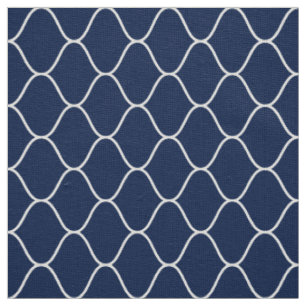 Amime Pattern - Weiß auf Dk Indigo Blue 001744 Stoff