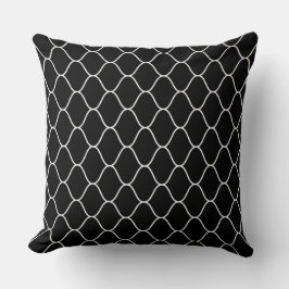 Amime Pattern - Weiß auf Schwarz Kissen