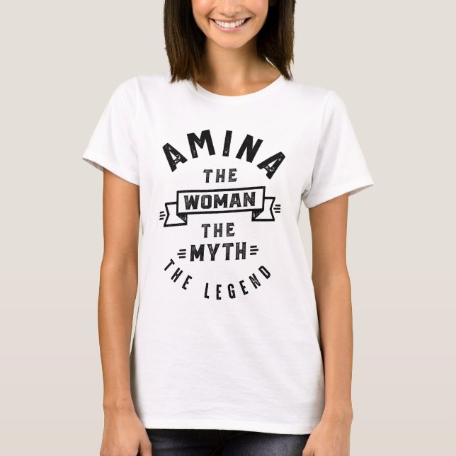 Amina Personalisiert Name Birthday Gift T-Shirt (Vorderseite)