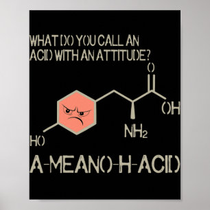 Aminosäure für Frauen Männer Humor Nerdy Chemie Poster