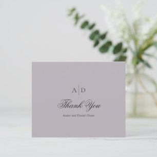 Amira Dusty Lilac Elegant Wedding Dankeschön Karte