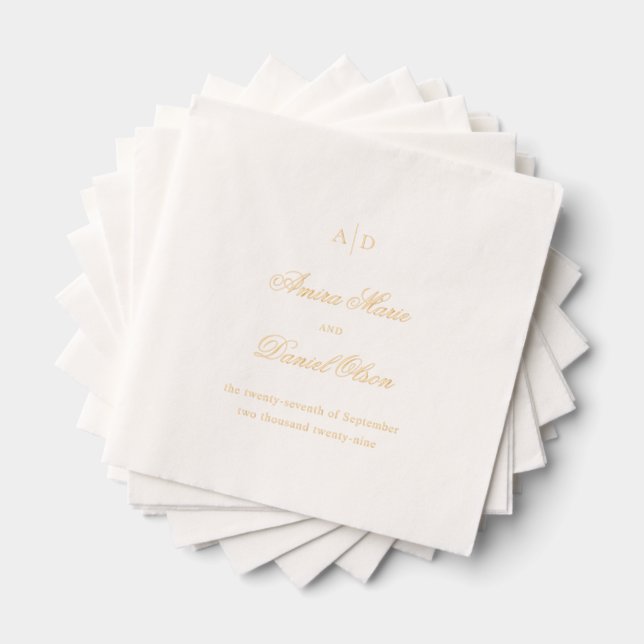 Amira Elegant Wedding Servietten Mit Folie (Insitu (Gestapelt))