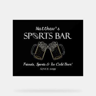 Amis, Sports & Bière - Enseigne en Acrylique pour 