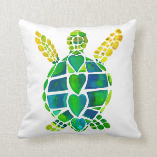 Amis tortue de bord de la mer et coussin