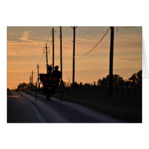 Amische Sonnenuntergang-Silhouette