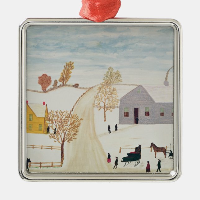 Amisches Dorf Ornament Aus Metall (Vorne)