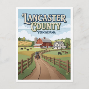 Amish-Ackerland entlang der Strasburg Road Lancast Postkarte
