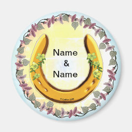 Amish Blue Blume Horseshoe Magnet