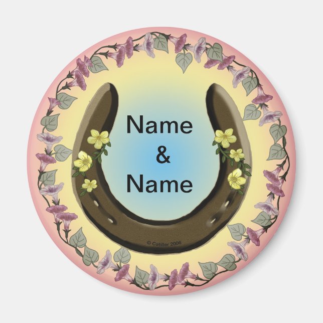 Amish Blume Horseshoe Magnet (Vorne)