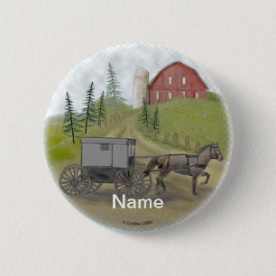 Amish Buggy Besuch Button
