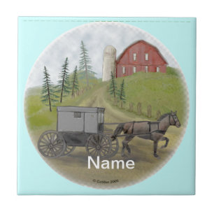 Amish Buggy Besucherkachel Fliese