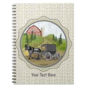 Amish-Buggy-Returning-Notebook Notizblock
