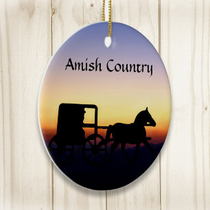 Amish Buggy Ride Keramik Ornament