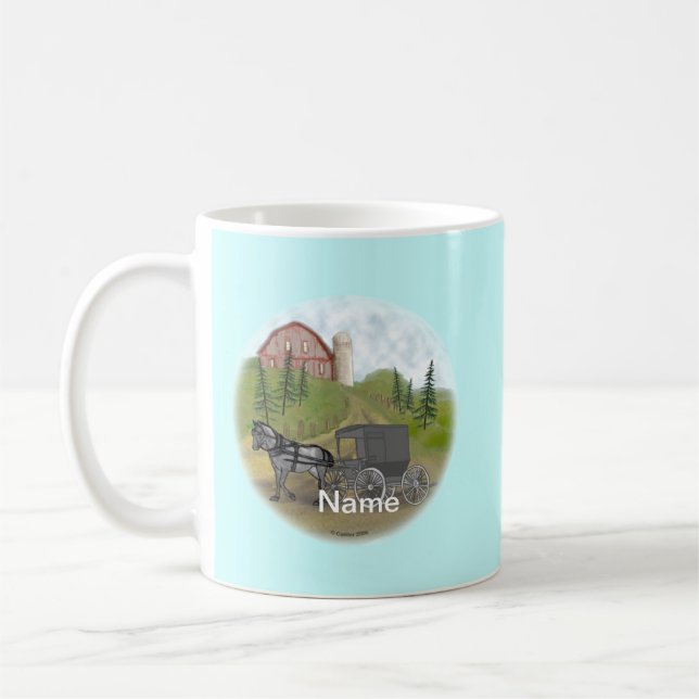 Amish-Buggy-Rückkehr-Tasse Kaffeetasse (Links)