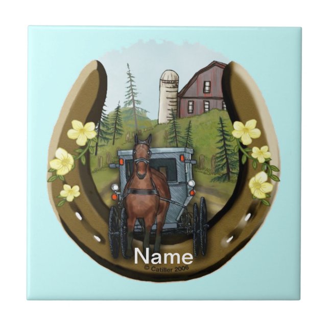 Amish-Buggy-Rückkehrfliese Fliese (Vorderseite)