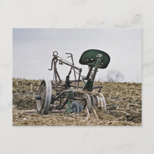 Amish Corn Cutter in Field-Postcard Postkarte