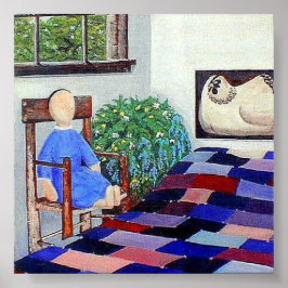 Amish Doll n' Patchwork Quilt Poster