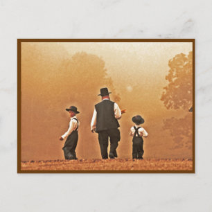 Amish Father & Sons Postkarte