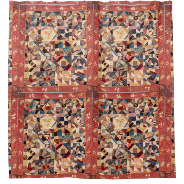 Amish Freundschaftsquilt Duschvorhang (Vorderseite)