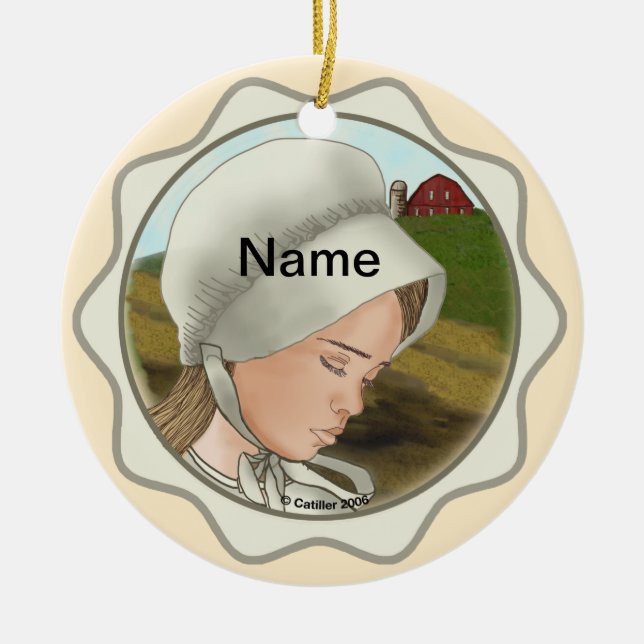 Amish Girl Bonnet ornement (Devant)