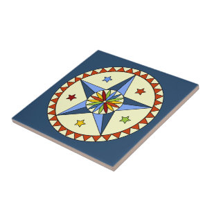 Amish - Hex-Stern - GLÜCK 1 Fliese